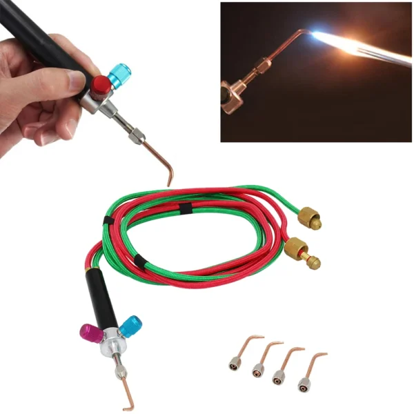 Jewelry Soldering Kit: Mini Gas Welding Torch with 5 Tips, 110V US Plug