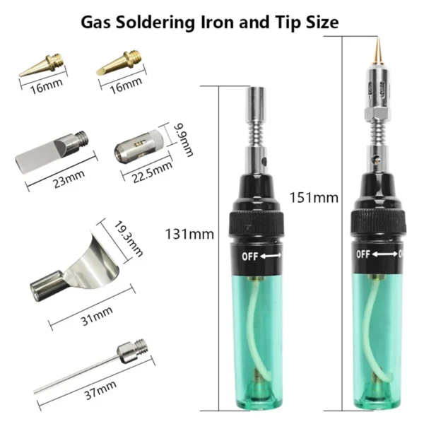 14pcs 4 In 1 Jewelry Soldering Kit Gas Cordless Butane Pen for Electronics & Welding - Image 6