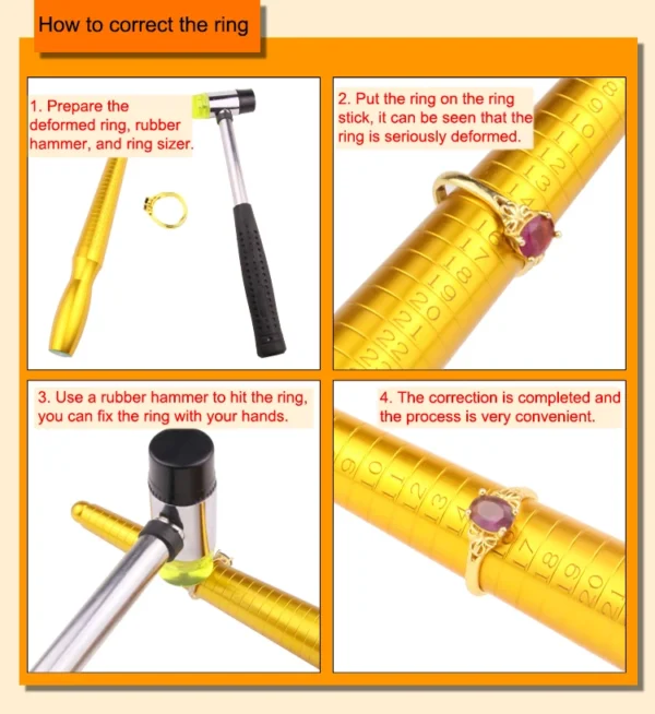 KS EAGLE Ring Sizer & Mandrel Set, Steel Gauge Kit for Jewelry Sizing & Soldering - Image 5