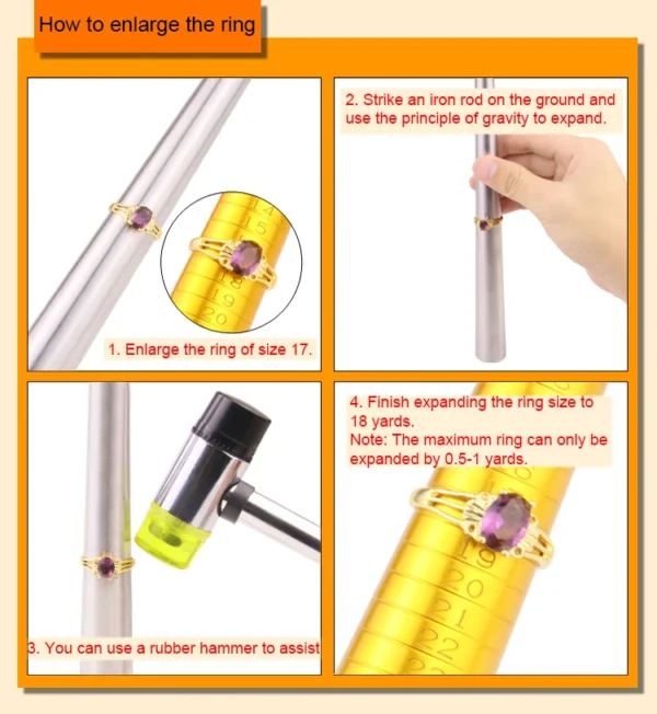 KS EAGLE Ring Sizer & Mandrel Set, Steel Gauge Kit for Jewelry Sizing & Soldering - Image 4