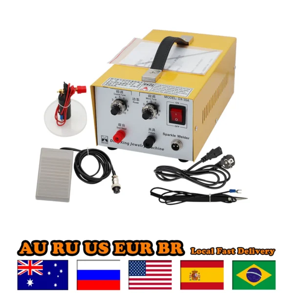 Jewelry Soldering Kit 30A - Portable Spot Welder for Gold, Silver, Platinum with Foot Pedal