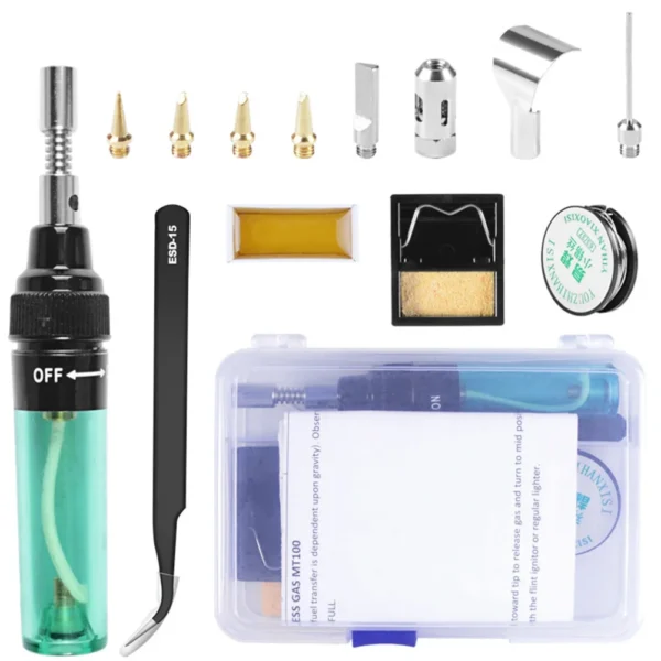 14pcs 4 In 1 Jewelry Soldering Kit Gas Cordless Butane Pen for Electronics & Welding - Image 2